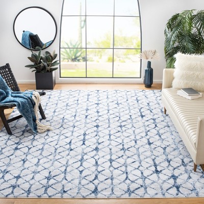 Amelia 8' x 10' Grey and Navy Geometric Area Rug