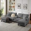 KWPZQEB 120" Modular Sectional Sofa Bed, Corduroy Sofa with Storage & Cup Holders, 4-Seat Modern U-Shaped Sofa with Comfy Chaise for Living Room - 4 of 4