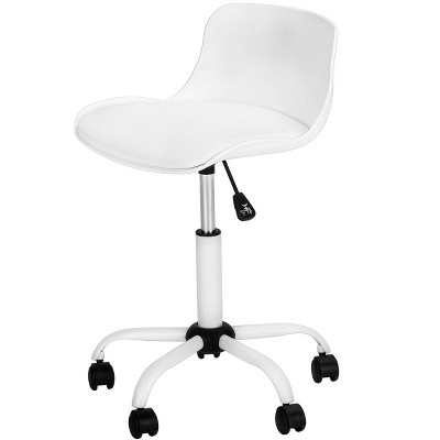 NicBex Leather Adjustable Height Home Office Desk Chairs with Universal Wheels for Work Study Vanity,White