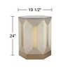 55 Downing Street Modern Champagne Silver Metal Hexagon Accent Side End Table 24" Wide for Living Room Bedroom Bedside Entryway - 4 of 4