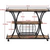 NicBex Mobile Kitchen Island Cart Metal Frame Kitchen Storage Cabinets with 3 Tier Shelves and Bottles Rack for Kitchen - 2 of 4