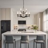 PAKOKULA Modern 9-Light Matte Black Branch Chandelier with Clear Glass Shade - 4 of 4