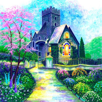 Sunsout Irish Church 500 pc   Jigsaw Puzzle 47918