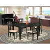HomeStock 5-Piece Rectangle Black Finish Solid Wood Top Dining table with 4 Chairs - 2 of 4