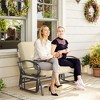 Outsunny Patio Glider Bench with Padded Cushions and Armrests, Outdoor 2-Person Swing Rocking Chair Loveseat with Sturdy Frame - 3 of 4