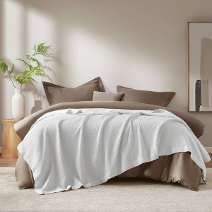 Waffle Weave Lightweight Layer for All Seasons, Ultra Soft 100% Cotton, Breathable & Low-Pilling Construction - 1 of 4