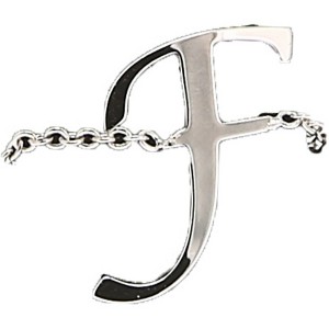 Pavilion Gift Company - F - Adjustable Rhodium Plated Monogram Ring - Rings - 1 of 4