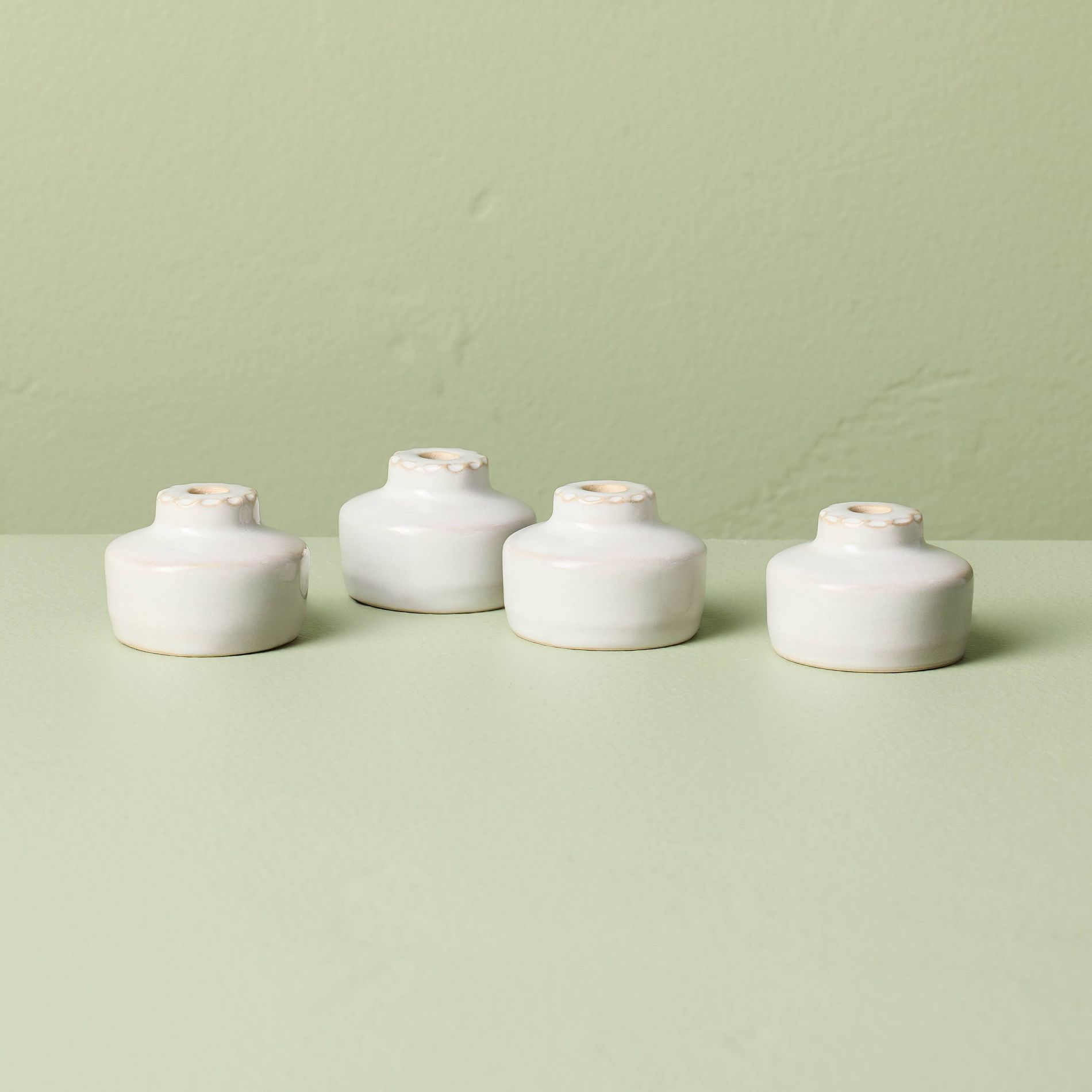 Set of 4 1.25"x1.75" Mini Taper Candle Holder - Hearth & Hand™ with Magnolia