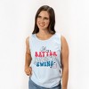 Simply Sage Market Women's Batter Batter Red White Blue Garment Dyed Heavy Weight Tank - 2 of 2