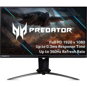Acer Predator X25 24.5" Gaming Monitor FullHD G-SYNC IPS 360Hz 1ms VRB 400Nit - Manufacturer Refurbished - 1 of 4