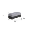 HomeRoots 50" Gray Black Brown and Gray Chenille And Faux Leather Storage Ottoman - 3 of 4