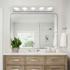 GreenEver 37'' 5-Light LED Vanity Fixture - Chrome, Acrylic Shades, Dimmable, Energy-Efficient Bathroom Wall Sconce - 4 of 4