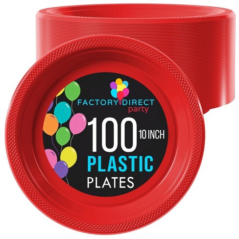 Red disposable plates sales