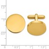 Chisel Stainless Steel Polished Yellow IP-plated Circle Cuff Links - 2 of 4