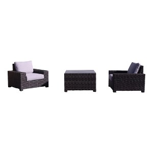 Courtyard Casual St Lucia 3 pc Chat Set  Includes:  Two Club Chairs and One Corner End Table - 1 of 2