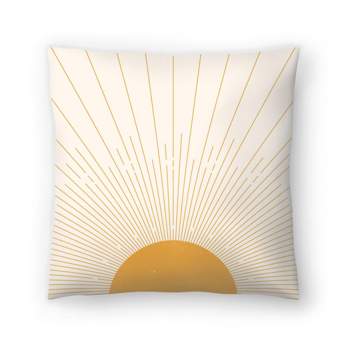 Americanflat Mid Century Minimalist Yellow Sunrise Throw Pillow By Tetyana Karankovska