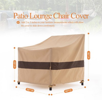 Waterproof Outdoor Patio Chair Covers - Beige+Coffee - 2Packs - Dancing Garden Collection