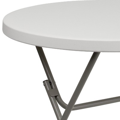 Luna Compact 31.5" White & Gray Round Folding Event Table