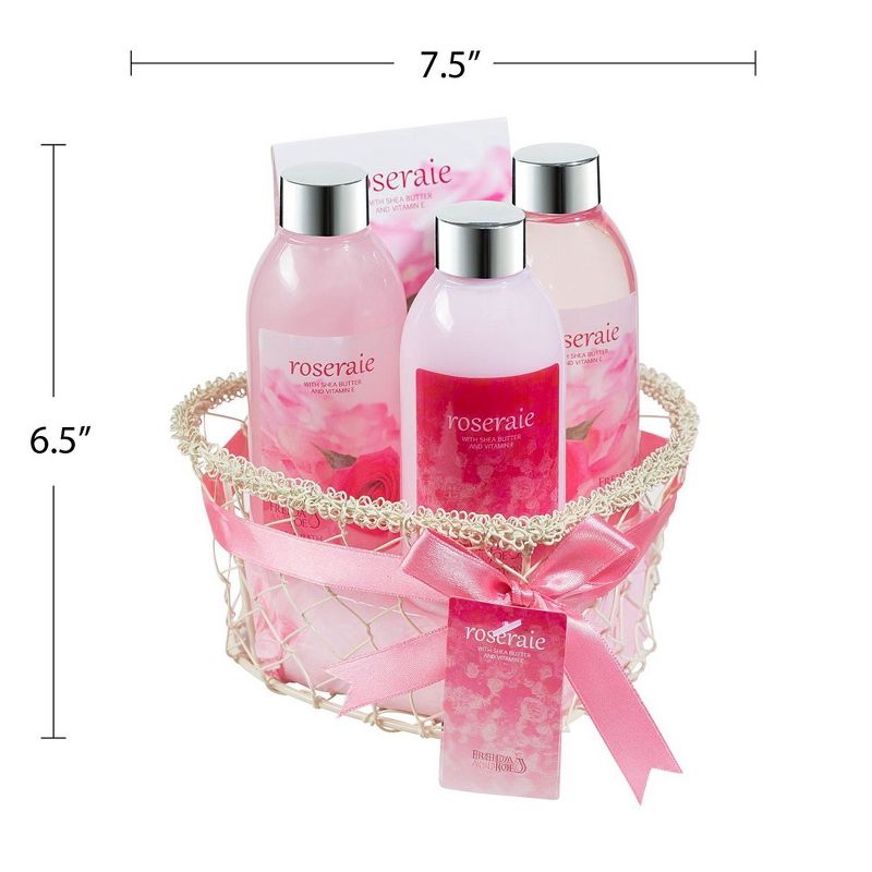 Freida & Joe  Rose Fragrance Spa Collection in Heart Shape Basket Bath & Body Gift Set Luxury Body Care Mothers Day Gifts for Mom, 5 of 7