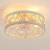 Airsurfer 16.5" Enclosed Flush Mount Caged Low Profile Small Fandelier Ceiling Fan with Light and Remote(7-Blade) - 2 of 4
