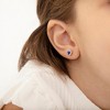 Girl's CZ Birthstone Heart Screw Back Sterling Silver Earrings - In Season Jewelry - 3 of 4