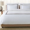 Hotel Collection 300TC Percale 3-Piece Duvet Cover Set, Bold Fabric Border, King/California King - DVT1000 - Grey/White - Safavieh - 3 of 4