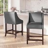 Merrick Lane 24 Inch Counter Height Stool with Nailhead Trim - Set of 2 - 2 of 4