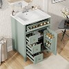 GDFStudio Harper Modern Wood 24" Bathroom Vanity with Ceramic Sink, 3 Drawers and Adjustable Shelves - 2 of 4