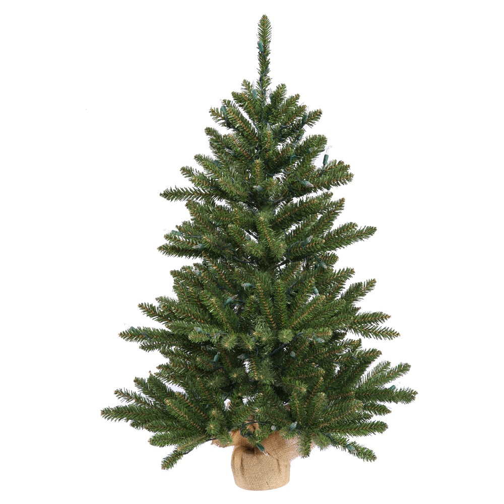 42 Unlit Anoka Pine Artificial Christmas Tree in a Burlap Base, Green