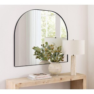 TEHOME Large Arched Metal Framed Wall Mounted Bathroom Vanity Mirror - 1 of 4