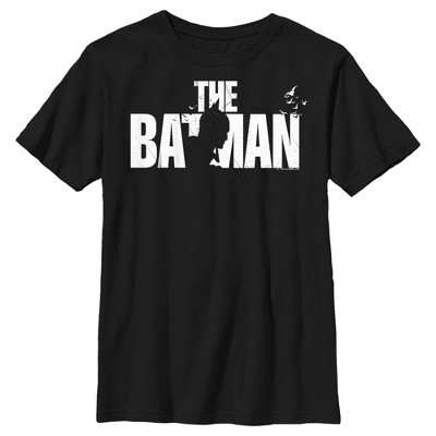 Boy's The Batman Black And White Silhouette T-shirt : Target