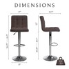COMHOMA Bar Stools Set of 2/4,  Modern PU Leather Swivel Adjustable Counter Bar Stool - 2 of 4