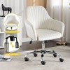 CAVINAS 15"-19"Swivel Rolling Chair with Adjustable Seat Height,Luxury Velvet Accent Armchair,Chic Leisure Chair for Office,Living Room&Study - 3 of 4