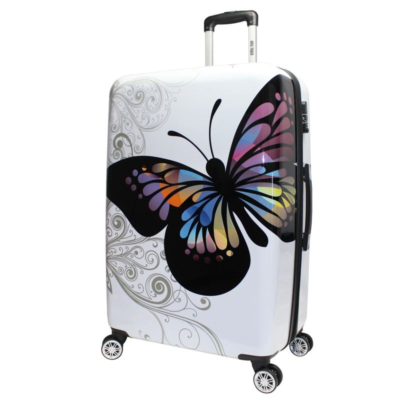 World Traveler Butterfly 28-Inch Hardside Expandable Spinner Luggage, 1 of 6