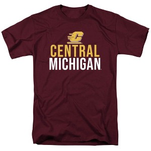Men's Central Michigan University Official Stacked T-Shirt Maroon - 1 of 4