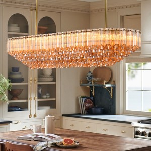CityFurn 12-Light Modern Tiered Rectangle Chandelier With Glass Shades - 1 of 4
