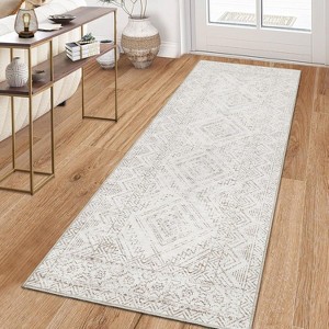 Washable Runner Rug 2x6 Runner Modern Non Slip Kitchen Rugs Geometric - 1 of 4