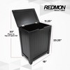 Redmon Country Wainscot Style Clothes Hamper, Contemporary Freestanding Laundry Basket with Lid, 18'' x 11.25'' x 23.25'', Black - 2 of 4