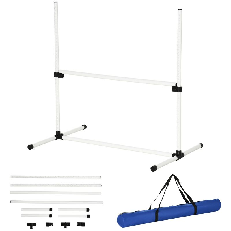 PawHut 4 Piece Dog Agility Starter Kit with Adjustable Height Jump Bars, Included Carry Bag, & Displacing Top Bar, 4 of 7