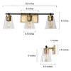 LNC Alumbrar 3-Light 22-in PolishedGold Bathroom Vanity Lights, with 3 Clear Cone Glass - 3 of 4