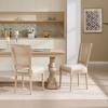 NicBex French Country Dining Chairs Set of 2 with Upholstered/Nature Rattan Backrest,Rustic Weathered Kitchen Chairs,Living Room Chairs - 2 of 4