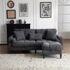 77.2"W Chenille Upholstered L-Shaped Sofa with Storage Ottoman, Tufted Couch with Pillows, Charging Station and Side Pockets - ModernLuxe - 2 of 4