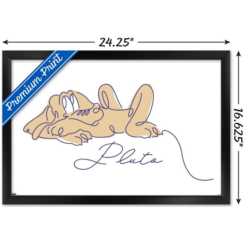 Trends International Disney Simple Moments Line Art - Pluto Framed Wall Poster Prints, 3 of 7