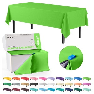Crown Display 54" X 300' Roll In A Box Cut-To-Size Disposable Plastic Table Cover With Cutter - 1 of 4