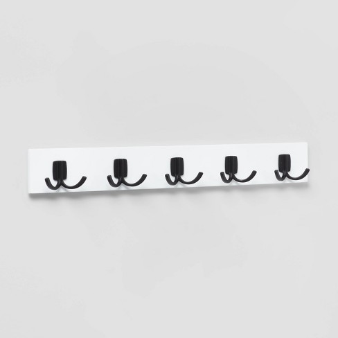 Modern Octopus 5 Rail Matte Black Hooks White - Brightroom™ : Target