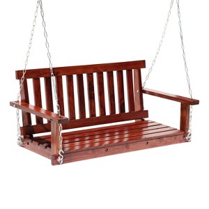 BestMassage Outdoor Porch Swing 48Inch Weather-Resistant Backyard Swing, Brown - 1 of 4