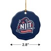 New Jersey Institute of Technology Primary Logo Porcelain Scalloped Holiday Christmas Tree Ornament - 3 of 4