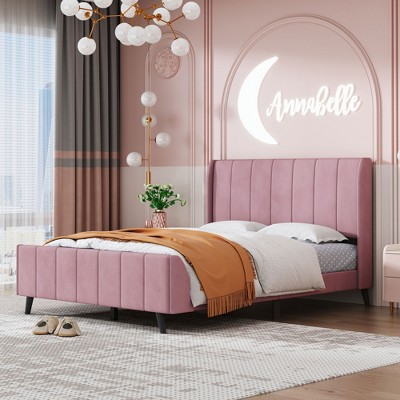 Queen/Full/Twin Size Upholstered Wood Platform Bed-ModernLuxe