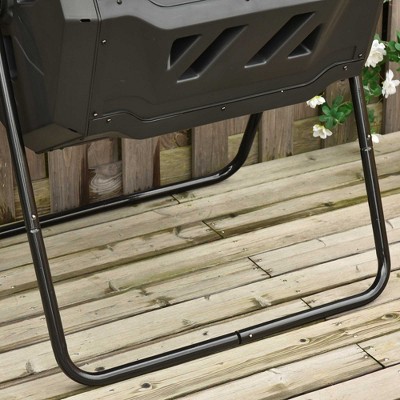 Green and Black Dual Chamber 360° Rotating Compost Bin