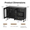 47.2" Sideboard Buffet Cabinet with 3 Drawers & Fluted Glass Doors, Coffee Bar for Kitchen, Dining Room & Living Room, Black - 2 of 4